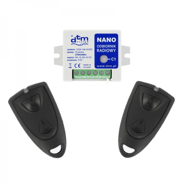 DTM Funkempfänger Nano SET 12-24 Volt 433 MHz