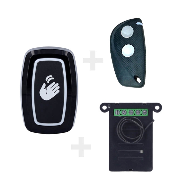 CDVI Set aus RX Cube Empfänger mit Handsender und schwarzem Wandsender