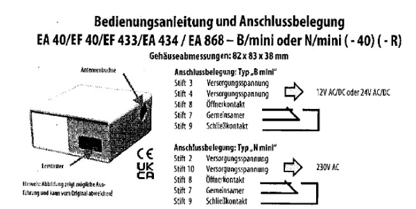 Ansonic Funkempfänger EA 434-B-Mini 24V Lerndecoder