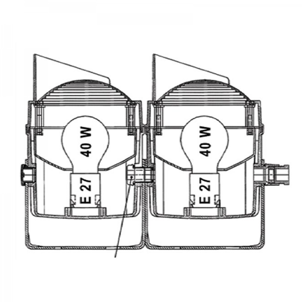 Doppel-Ampel Set Rot/Grün mitLED Leuchtmittel inkl. Wandbügel