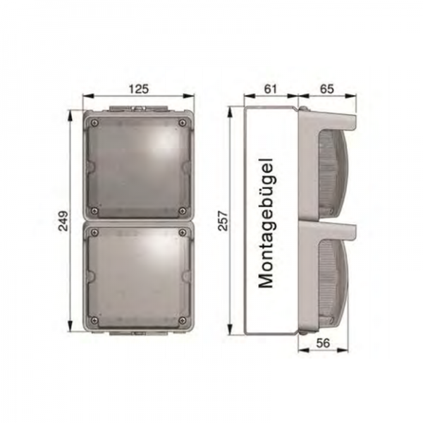 Doppel-Ampel Set LED Rot/Grün inkl. Wandbügel