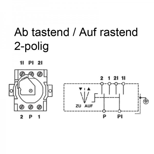Einbau Krallen Schlüssel-Taster AB tastend AUF rastend