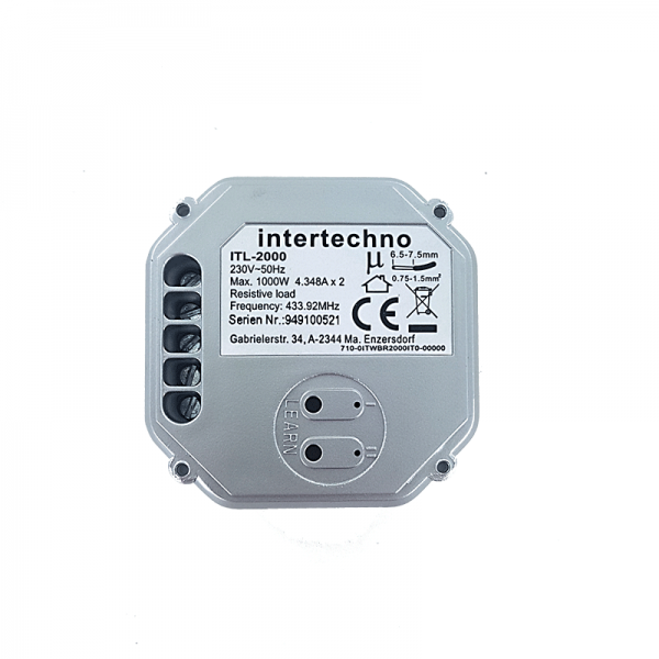 Intertechno ITL-2000 Funk-Einbauschalter 2 Kanal 433MHz