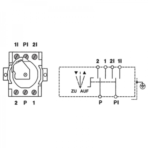 Einbau Fronttafel Schlüssel-Taster 2 Rast-Kontakt AB/AUF