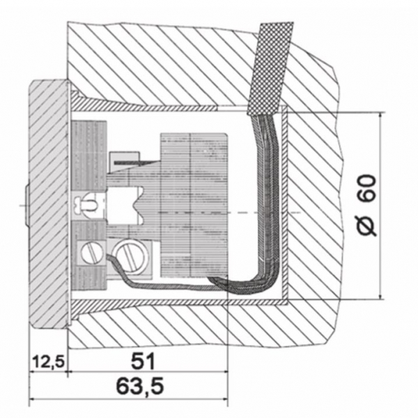 Einbau Krallen Schlüssel-Schalter 1 Rast-Kontakt AUS/EIN