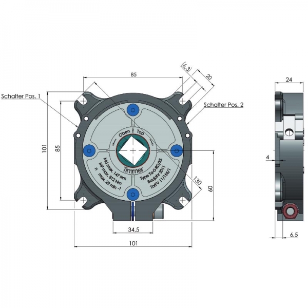 Timmer Abrollsicherung TA0-RD/XS Kleeblatt 16,5x16,5mm