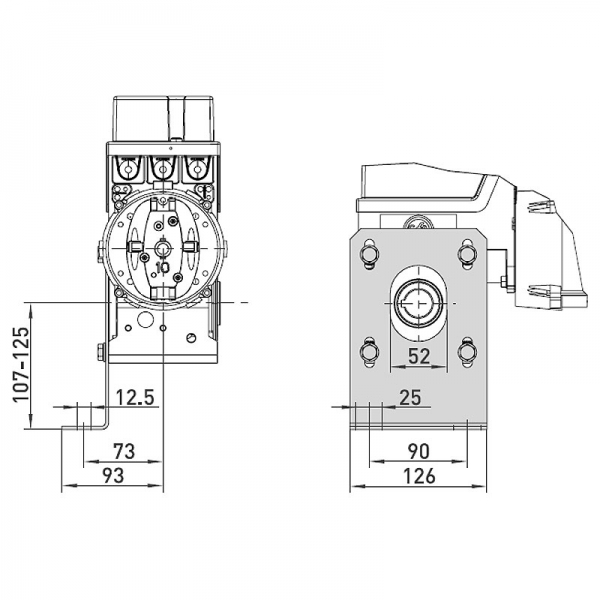 GfA Flanschkonsole für Aufsteck Elektromat SG50F