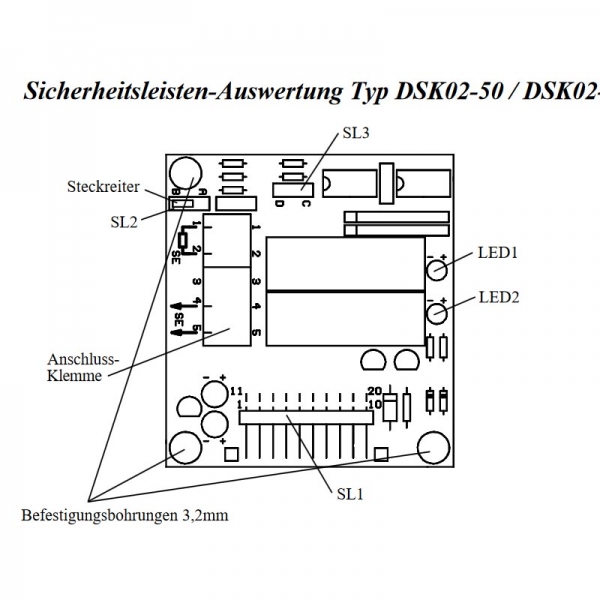 Dickert DSK02-50 Steckkarte SE-Auswertung 20 pol. Stiftenleiste