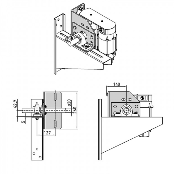 GfA Drehmomentstütze für Aufsteck Elektromat SG63F-SIK