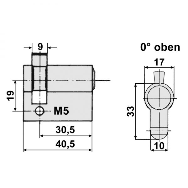 Schlüssel-Schalter 1 Rast-Kontakt AUS/EIN Aufputz