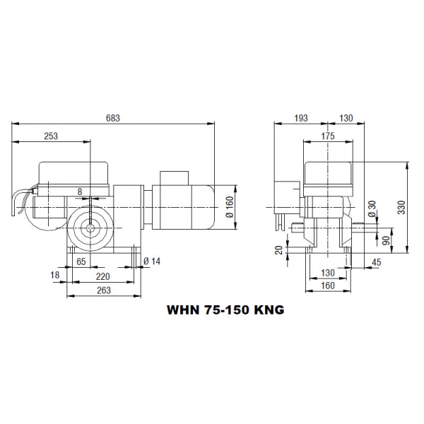 GMF Schneckenradantrieb WHN 75 Rolltore
