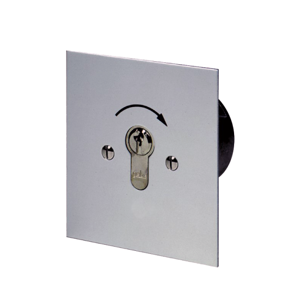 Miniatur Schlüssel-Taster 1 Tast-Kontakt Impuls Unterputz gebürstet