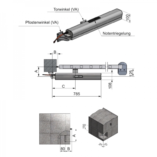 Belfox Drehtorantrieb Jupiter RS SET bis 200 kg