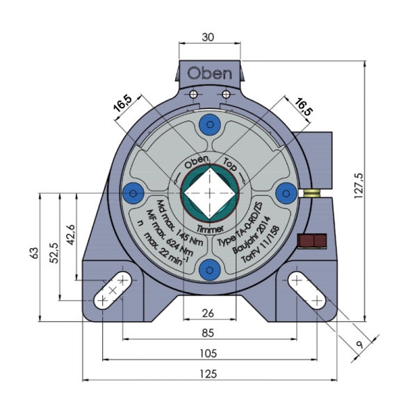 Timmer Abrollsicherung TA-0-RD/ZS Kleeblatt 16,5x16,5mm