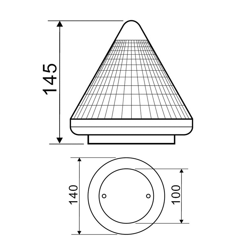 Blinkleuchte 220/230V, IP66, für Lochdurchmesser 7mm, Höhe