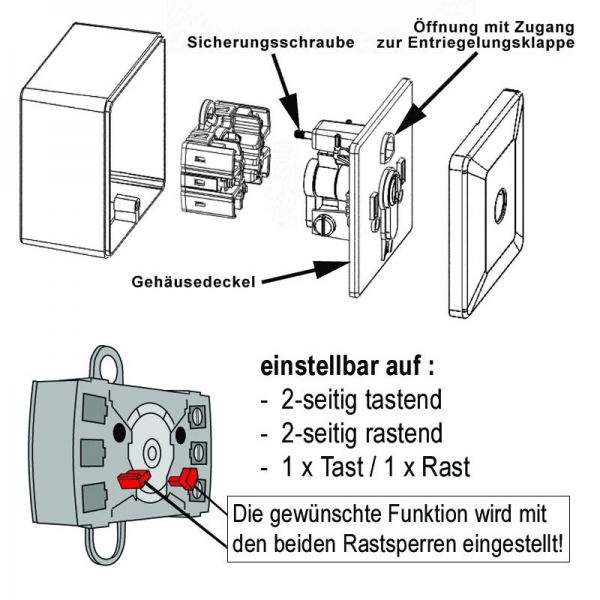 Schlüssel-Schalter/Taster Aufputz ohne Abdeckblende