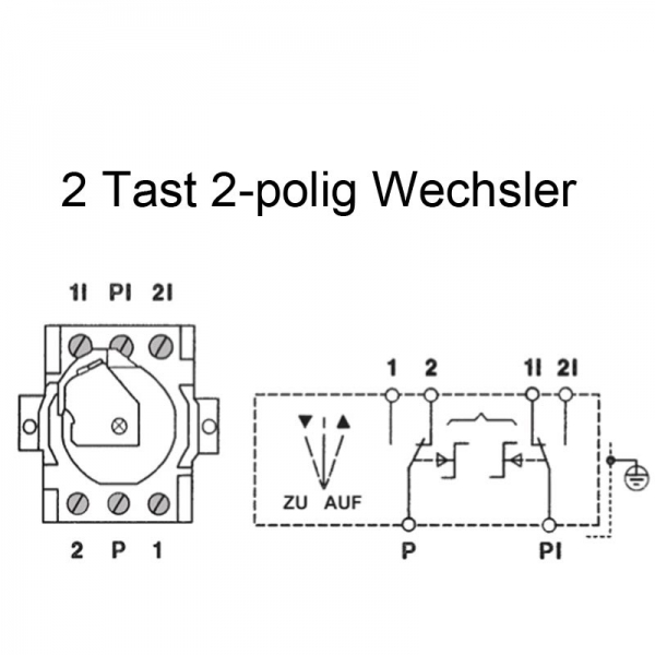 Einbau Krallen Schlüssel-Taster 2 Tast-Kontakt AB/AUF Wechsler