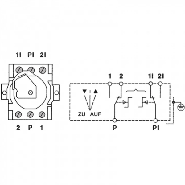 Einbau Fronttafel Schlüssel-Taster 2 Tast-Kontakt AB/AUF Wechsler