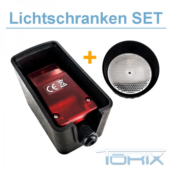 TORIX Reflektor-Lichtschranke als Set mit Wetterschutzhaube