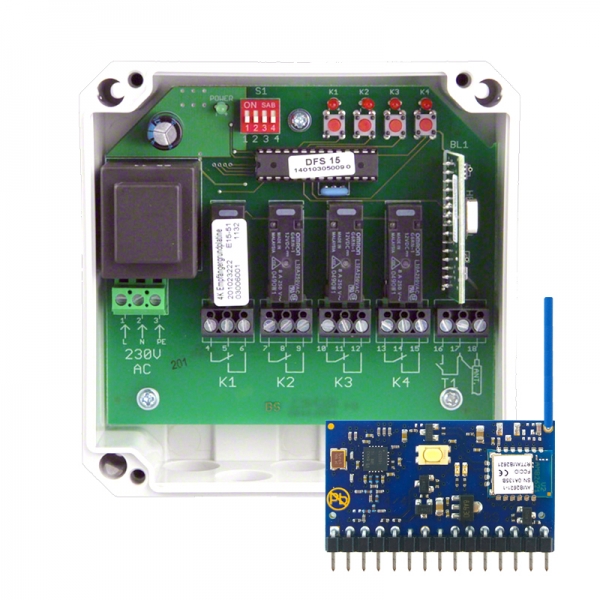 Dickert Funkempfänger E15 433-868 MHz AM 4 Kanal 230 Volt (Smart)
